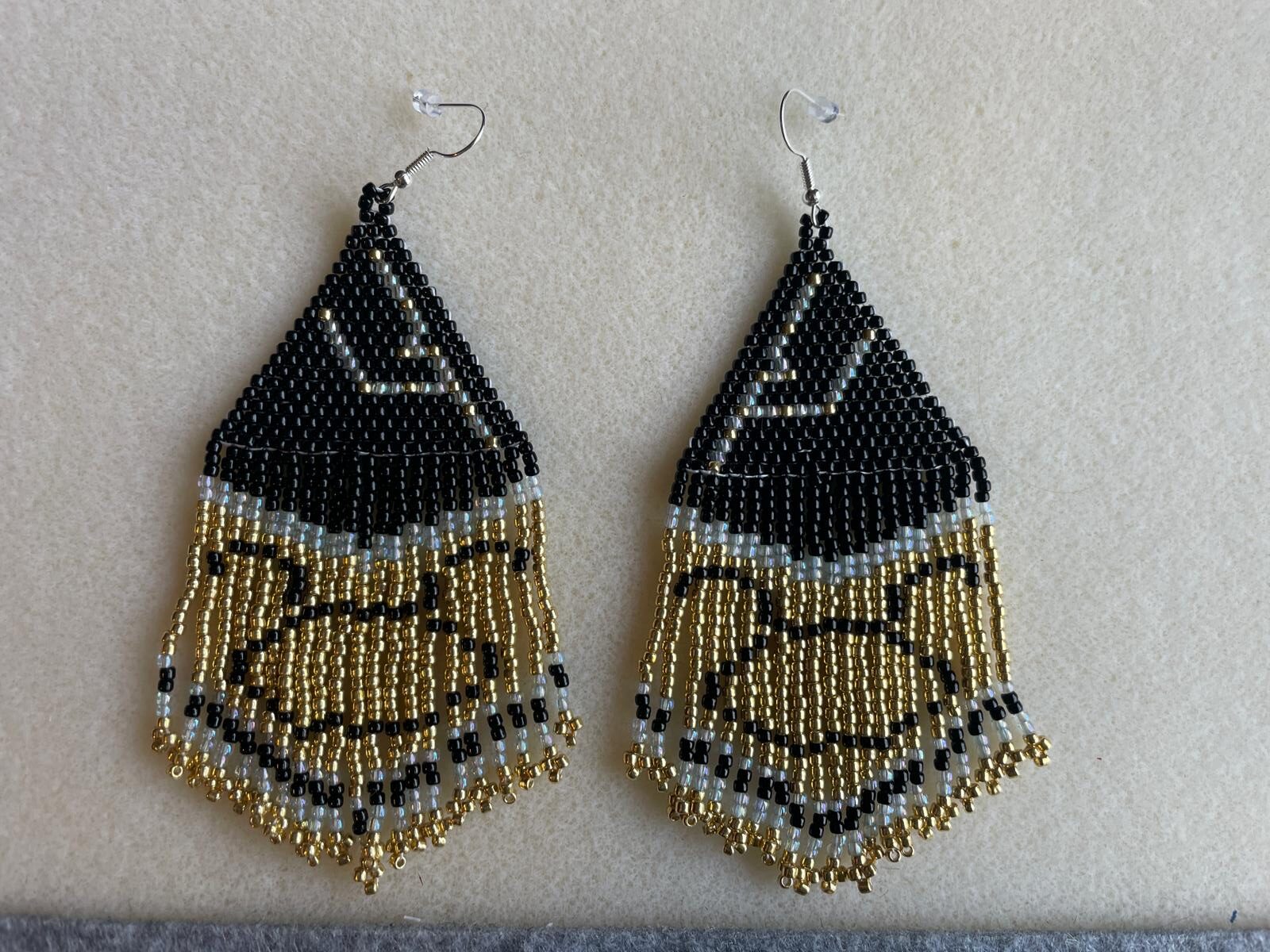 Taurus Beaded Fringe Earrings - Image 3